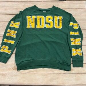 PINK Victoria's Secret‎ NDSU North Dakota State Bison Green Gold Sweatshirt L